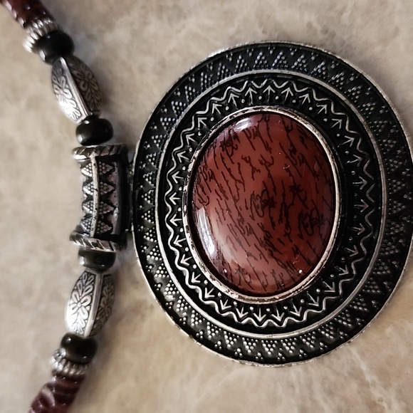 Premier Silver and Brown  Necklace & Braclet Set Like New! - Picture 2 of 7